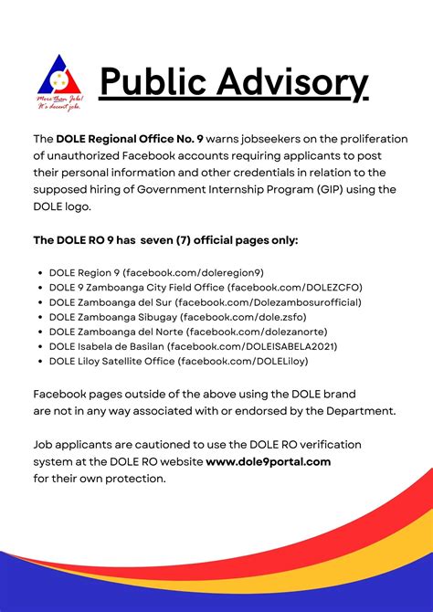 PUBLIC ADVISORY: DOLE.